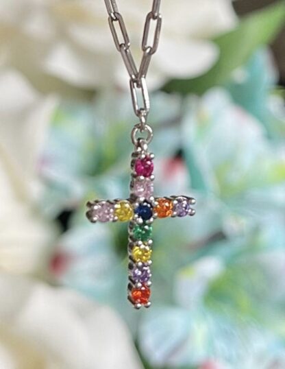 Choker Com Crucifixo Colors Silver